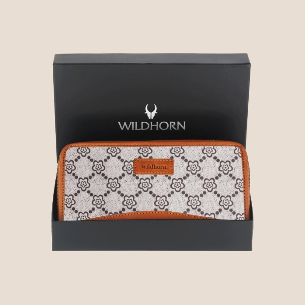 WildHorn Women's Canvas Wallet Clutch - Stylish, Spacious I Zip