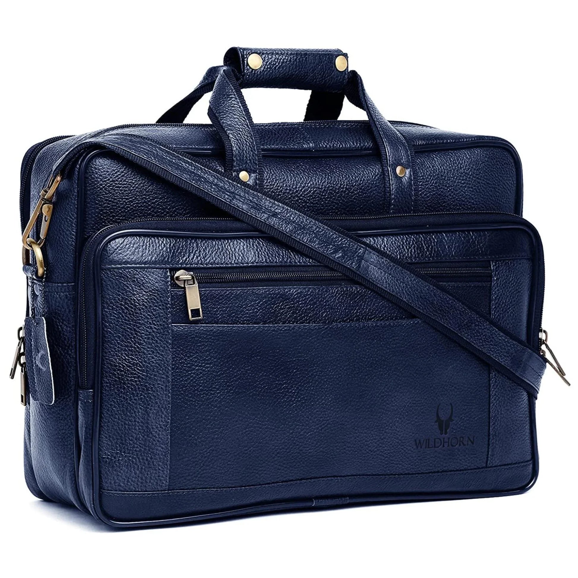 ALFORD Leather Laptop Messenger Bag for Men - WILDHORN