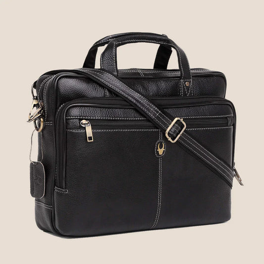 ANDOVER Leather Laptop Messenger Bag for Men - WILDHORN