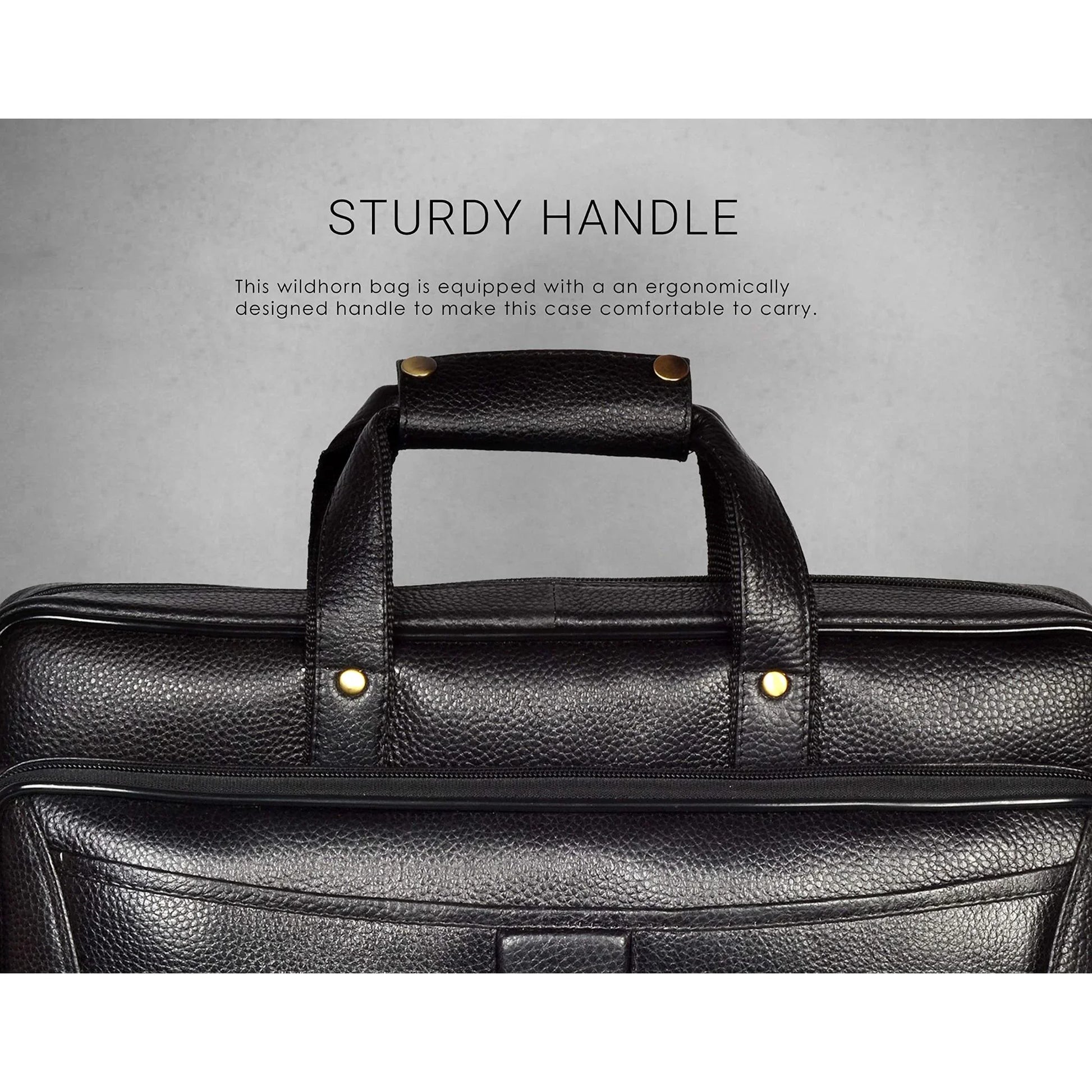 ANDREW Leather Laptop Messenger Bag for Men - WILDHORN
