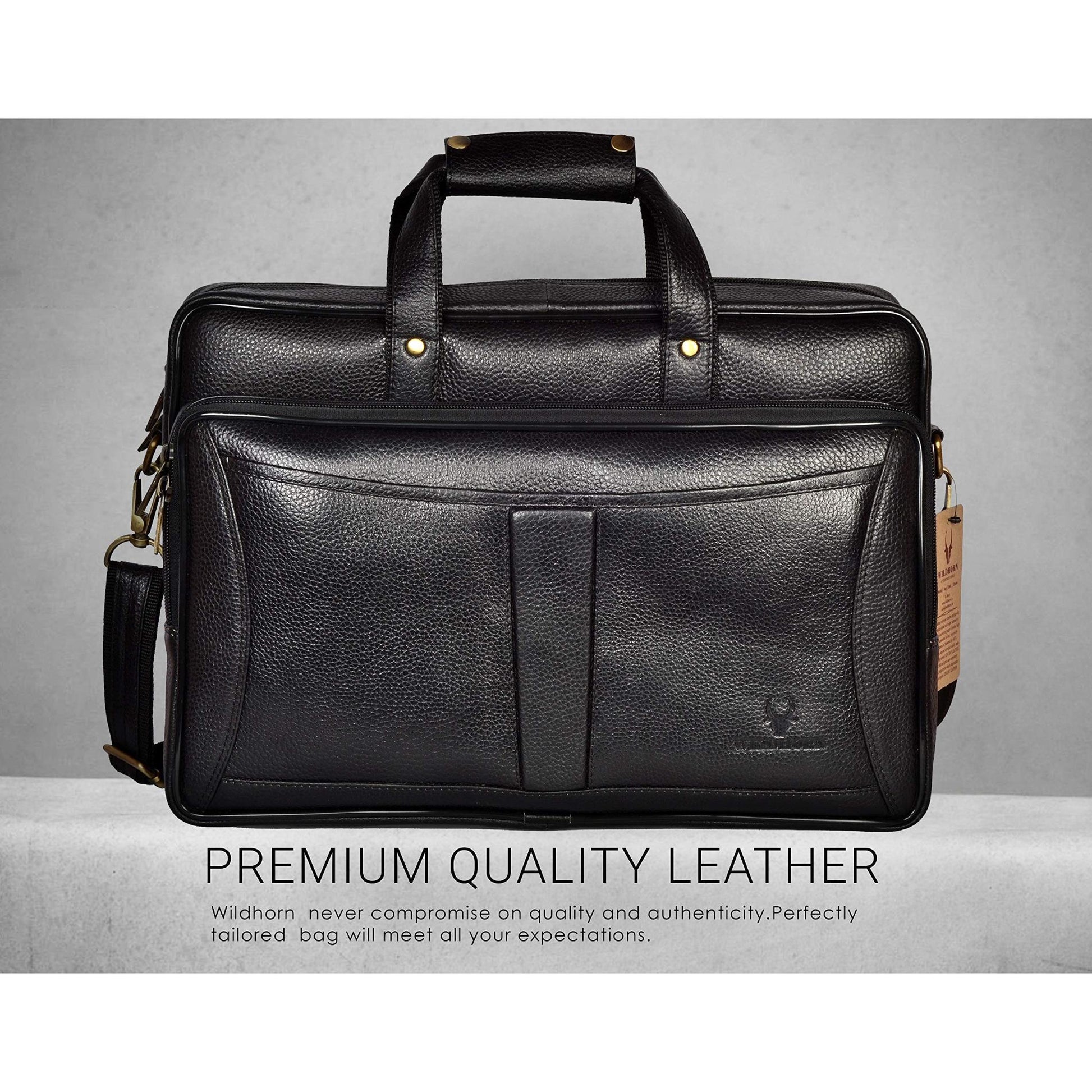 ANDREW Leather Laptop Messenger Bag for Men - WILDHORN