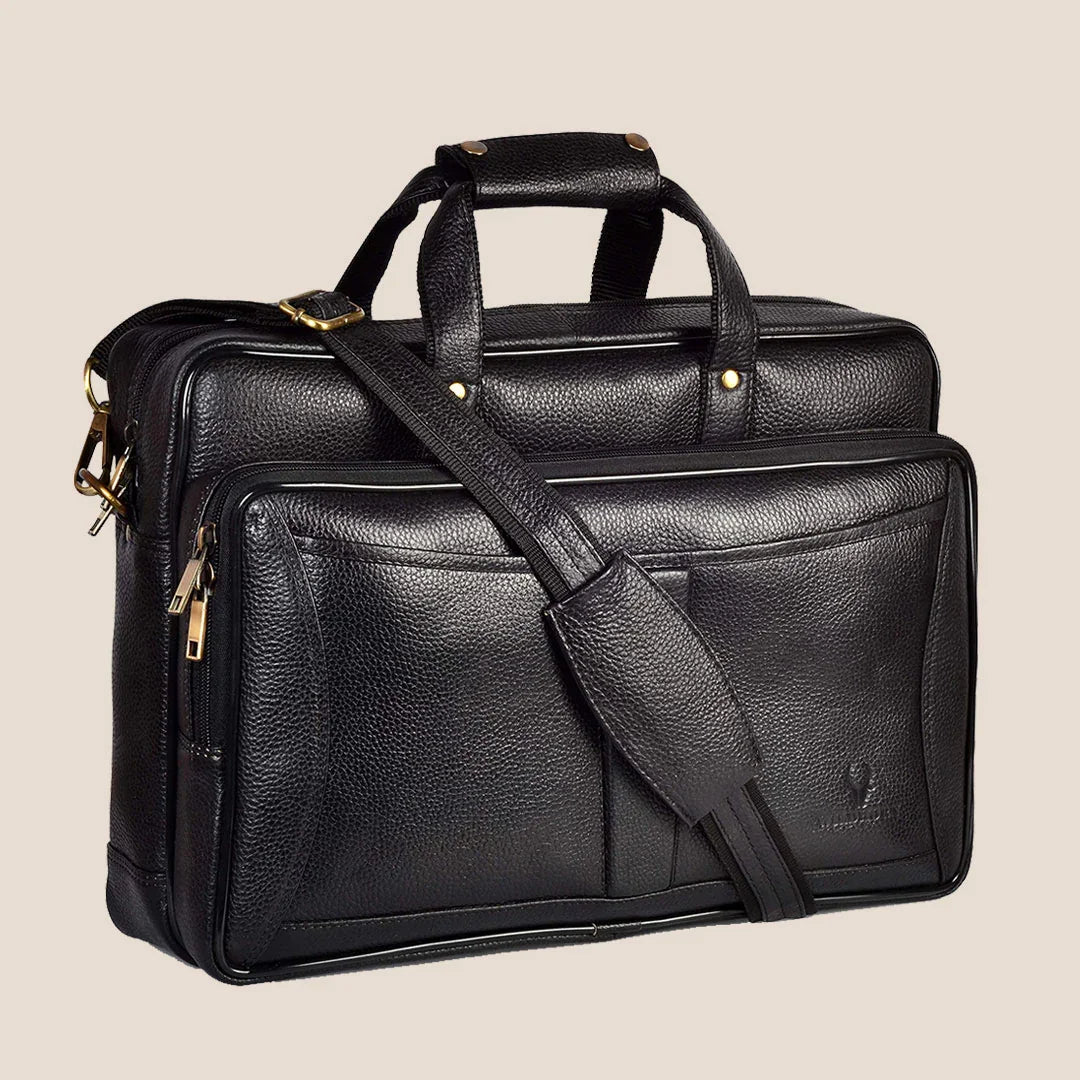 ANDREW Leather Laptop Messenger Bag for Men - WILDHORN