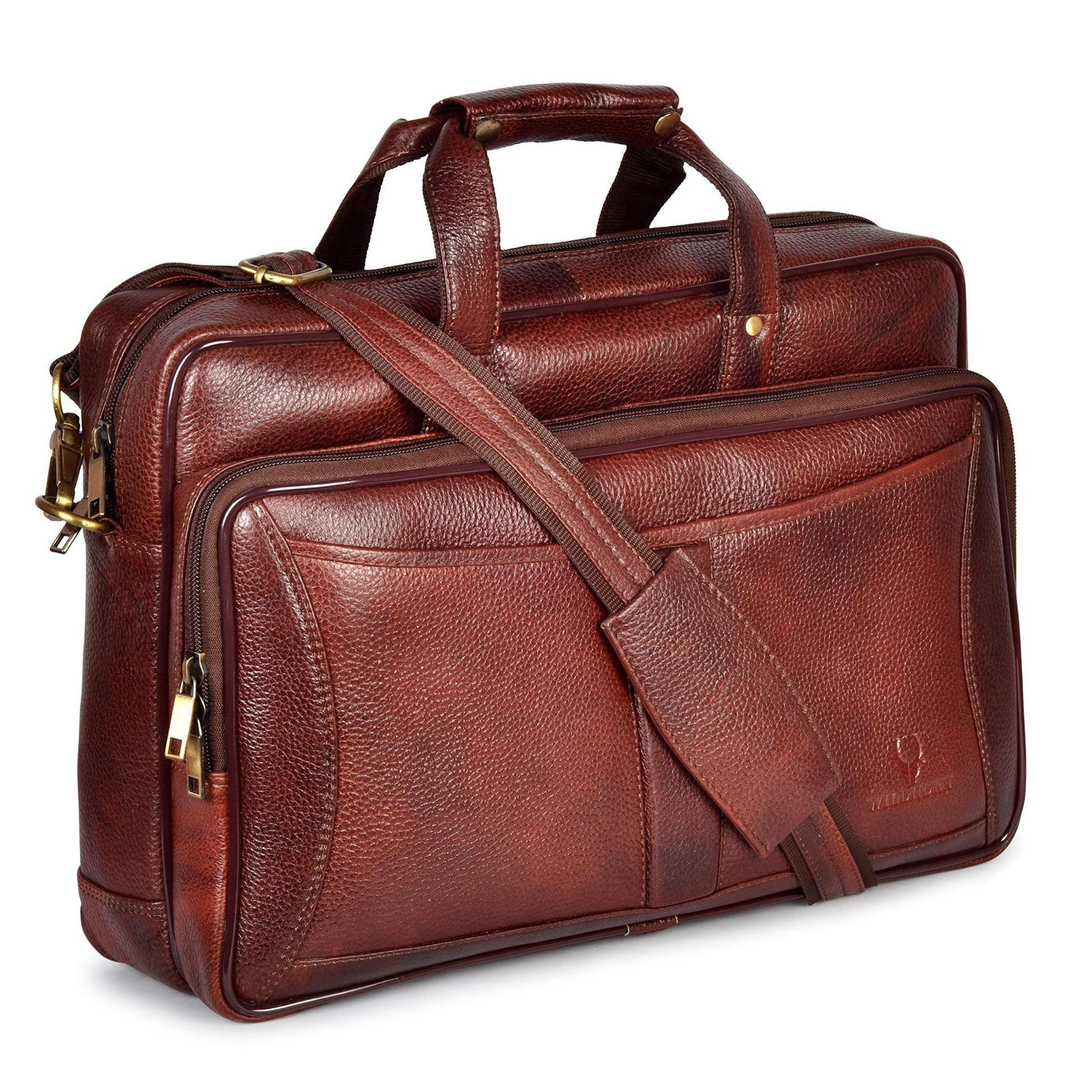 ANDREW Leather Laptop Messenger Bag for Men - WILDHORN