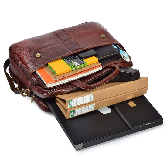 ARKANSAS Leather Laptop Messenger Bag for Men - WILDHORN