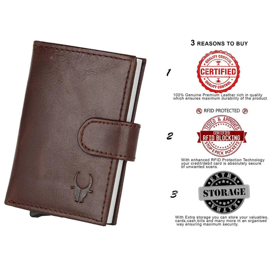 ARNOLD RFID Protected Leather Card Holder for Men - WILDHORN