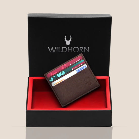 AUSTIN RFID Protected Leather Card Holder for Men - WILDHORN