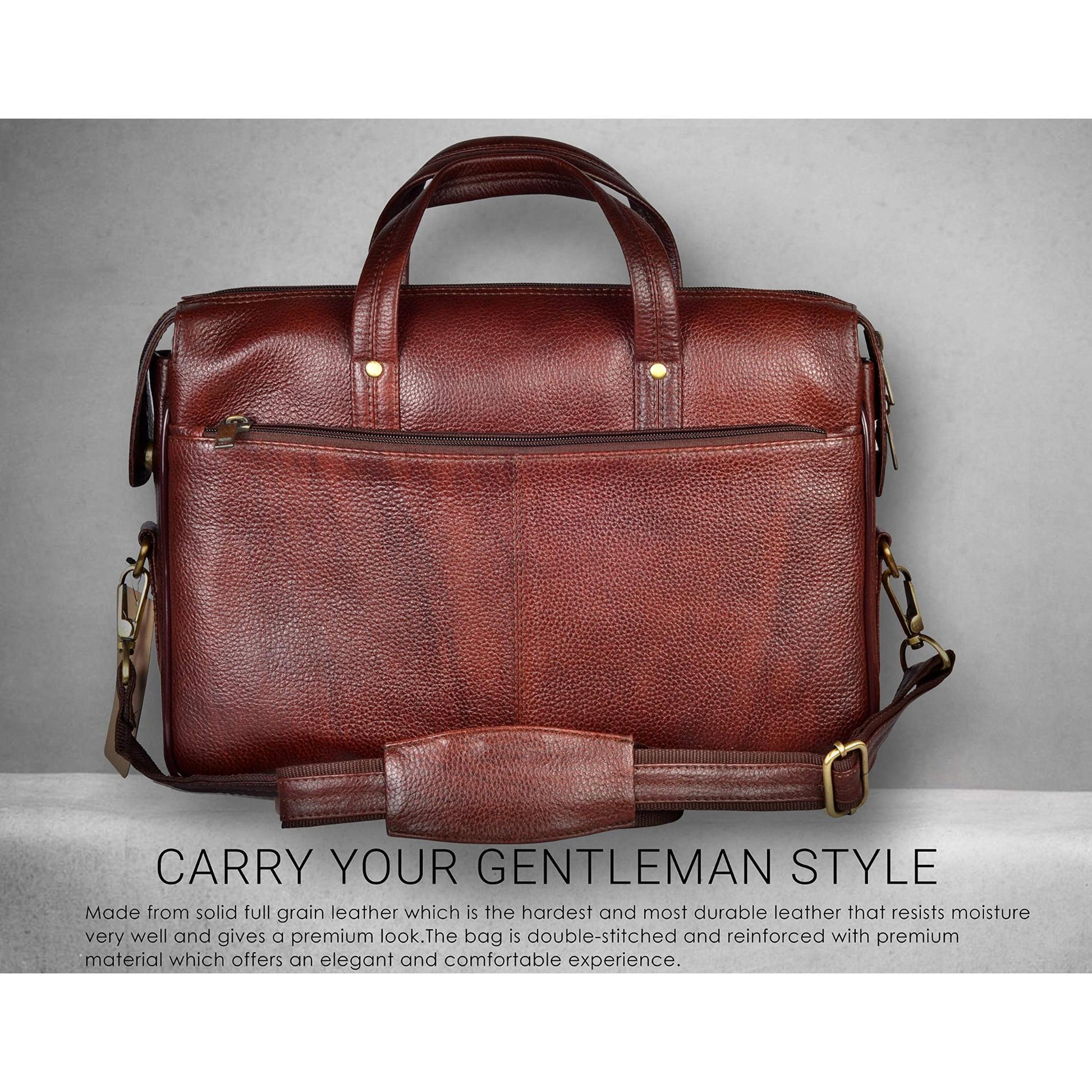 AXEL Leather Laptop Messenger Bag for Men - WILDHORN