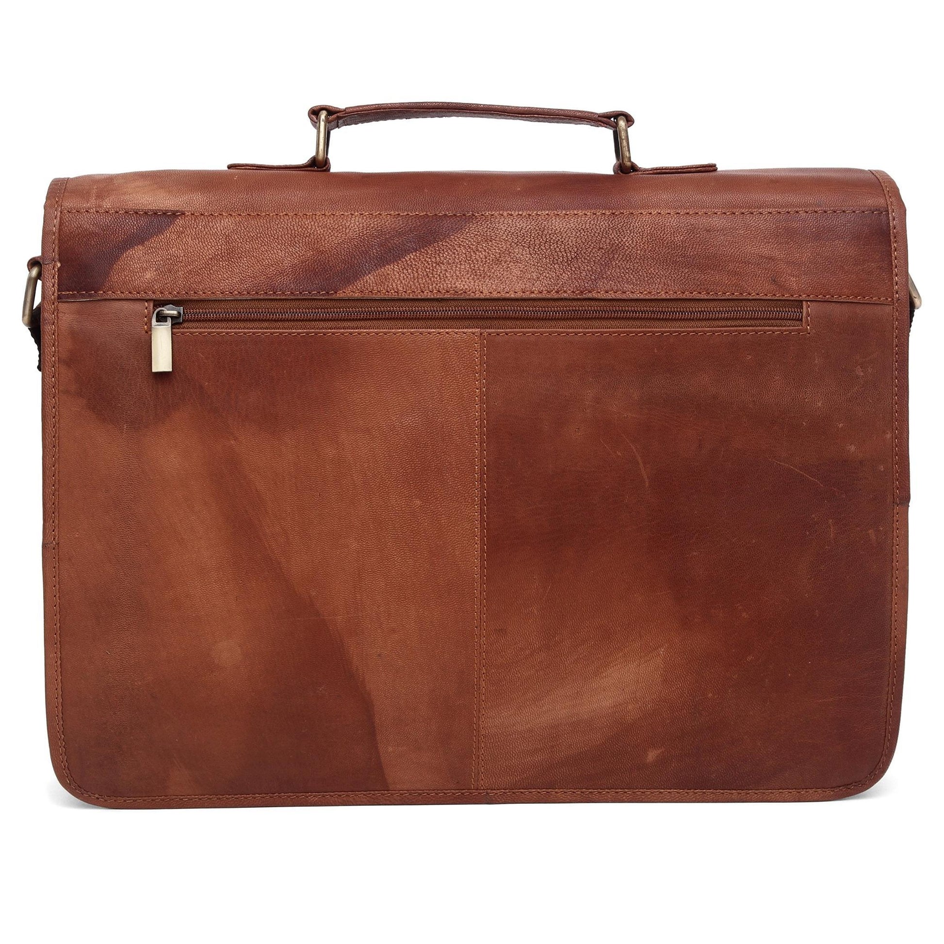 BARNSLEY Leather Laptop Messenger Bag for Men - WILDHORN