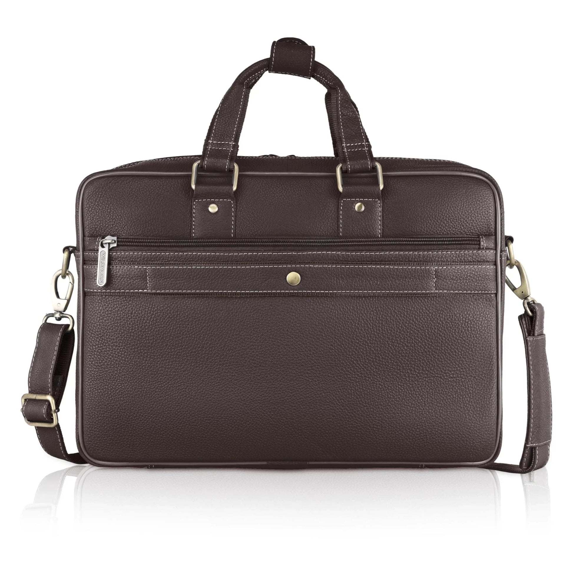BELGRAVIA Leather Laptop Messenger Bag for Men - WILDHORN
