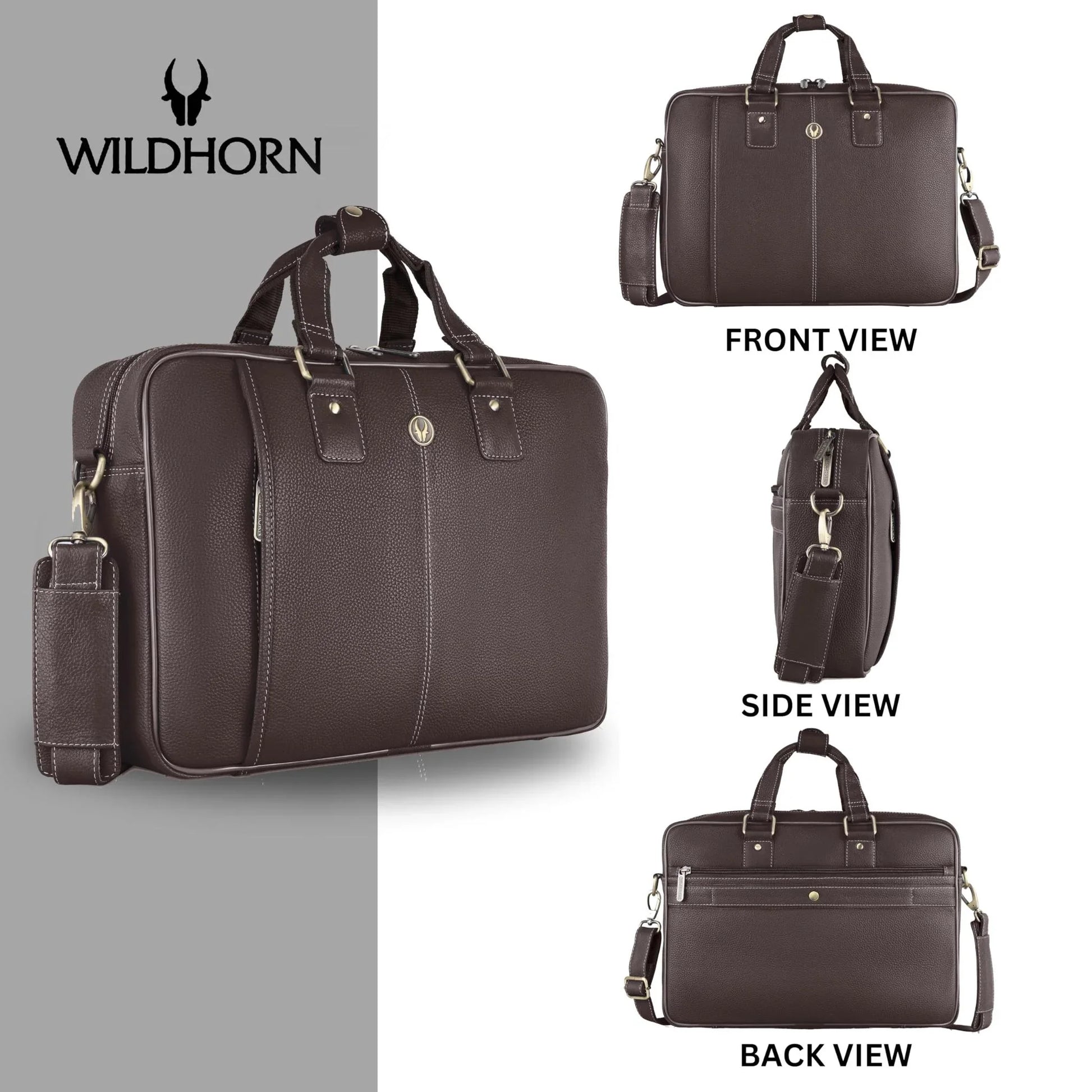 BELGRAVIA Leather Laptop Messenger Bag for Men - WILDHORN