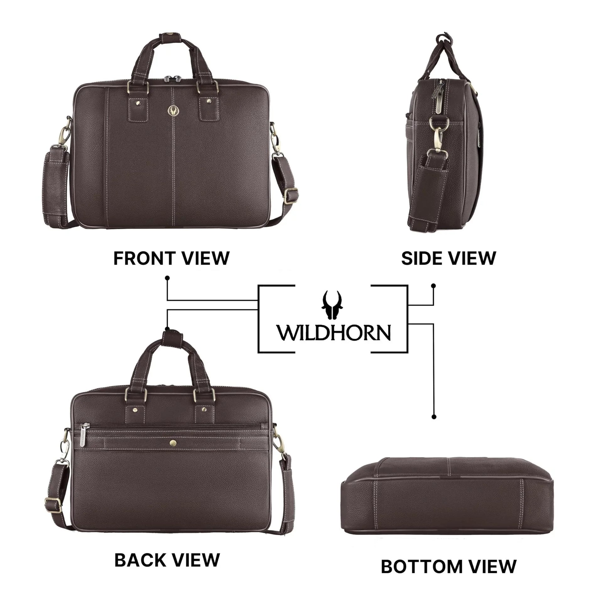 BELGRAVIA Leather Laptop Messenger Bag for Men - WILDHORN