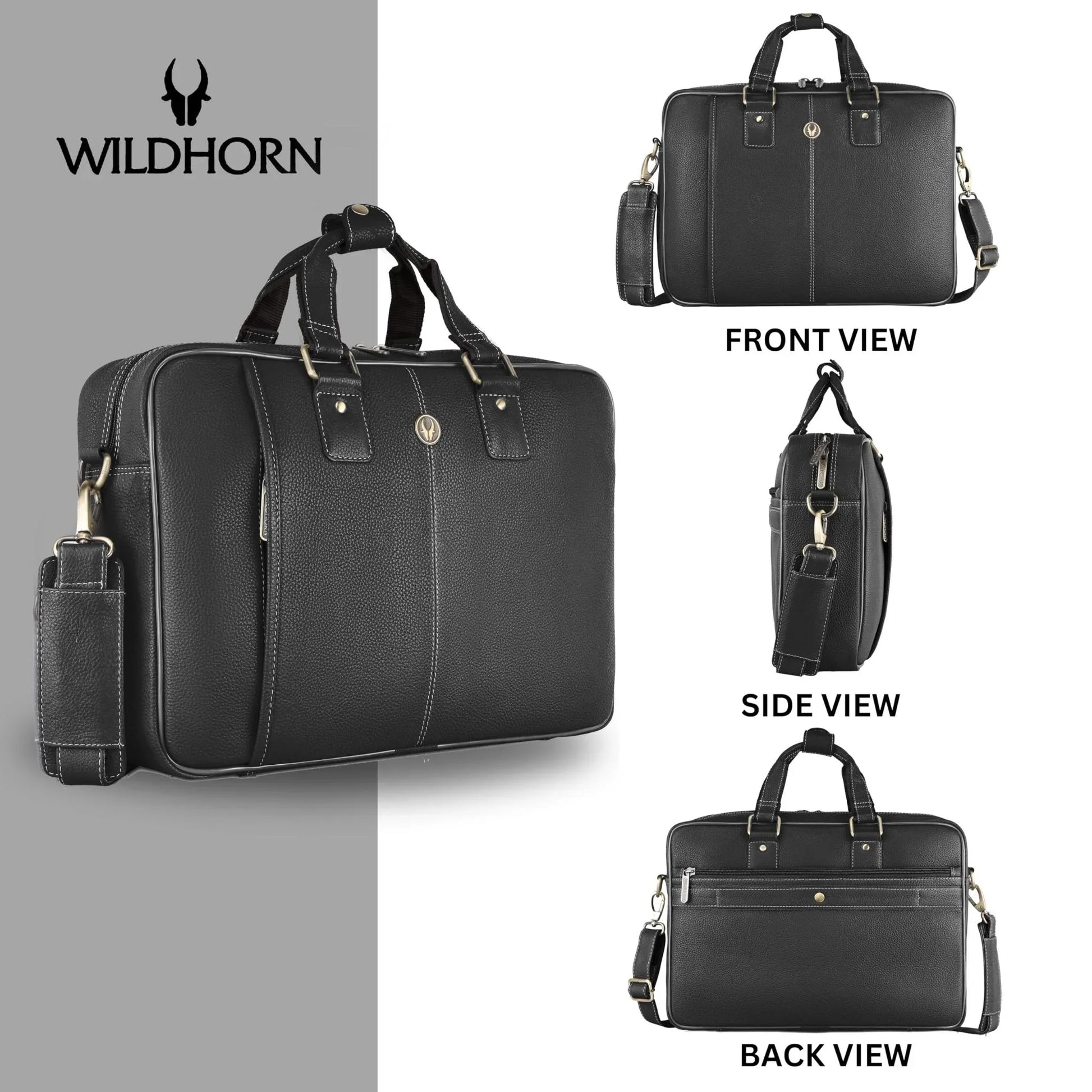 BELGRAVIA Leather Laptop Messenger Bag for Men - WILDHORN