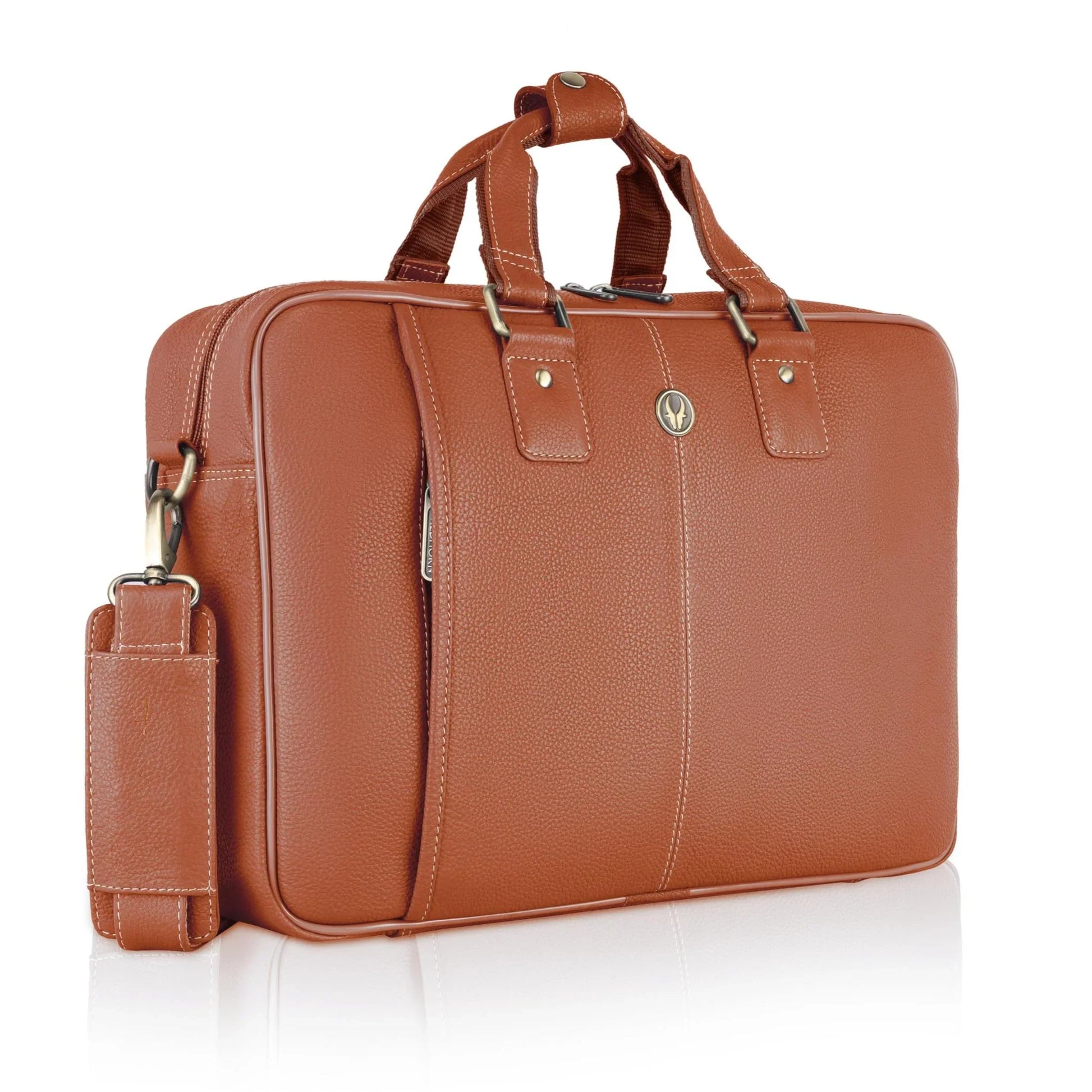 BELGRAVIA Leather Laptop Messenger Bag for Men - WILDHORN