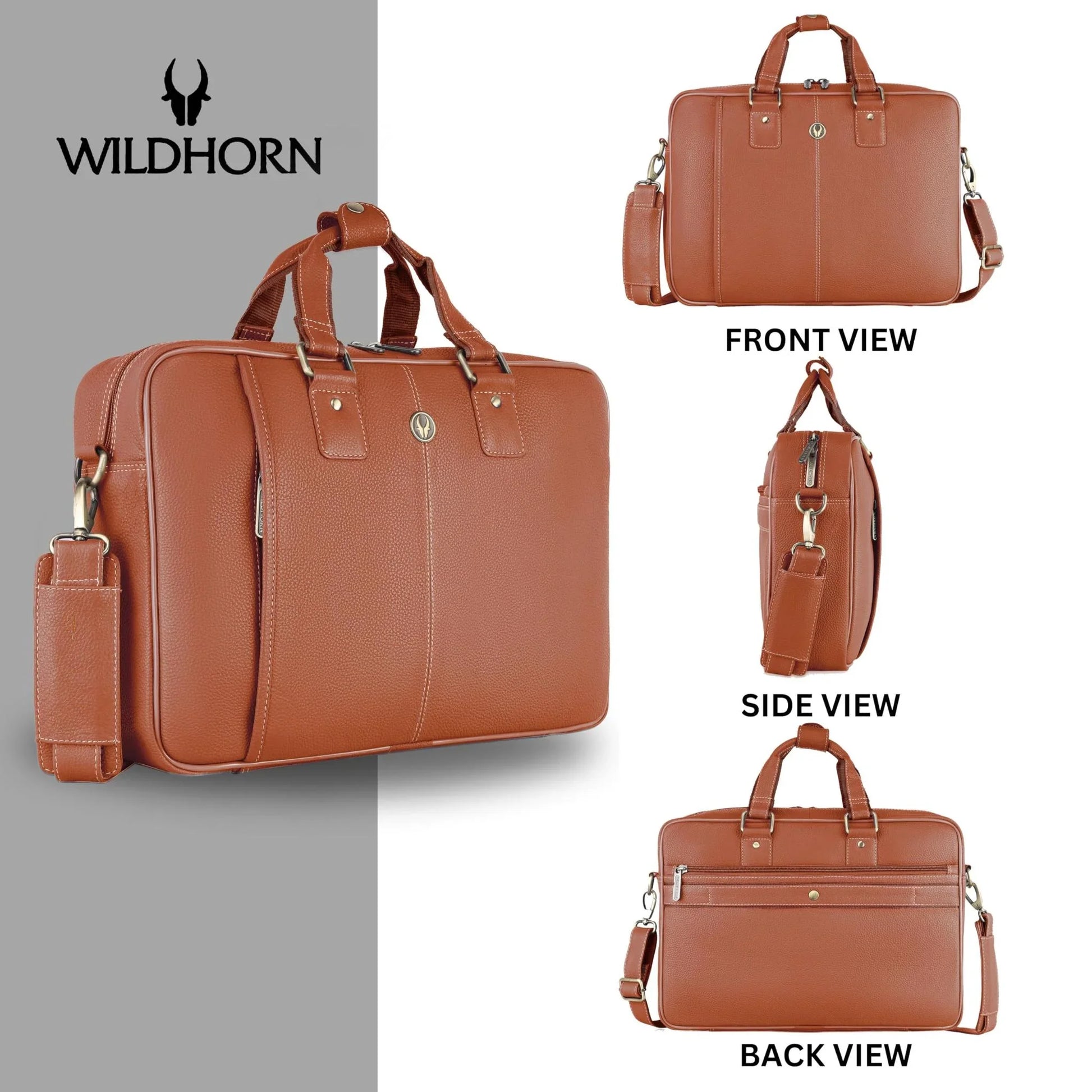 BELGRAVIA Leather Laptop Messenger Bag for Men - WILDHORN