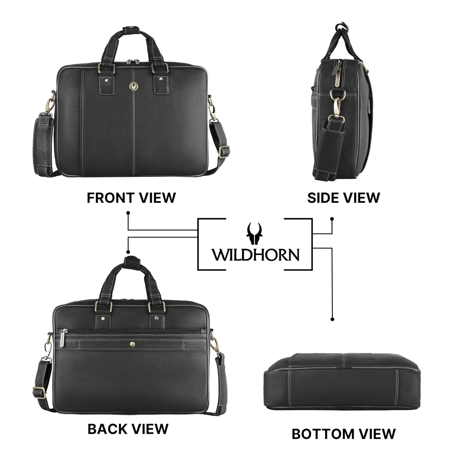 BELGRAVIA Leather Laptop Messenger Bag for Men - WILDHORN
