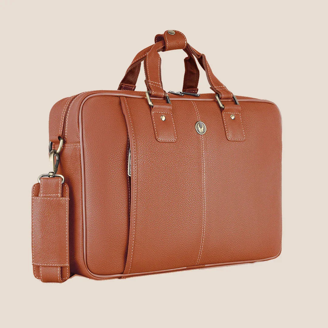 BELGRAVIA Leather Laptop Messenger Bag for Men - WILDHORN