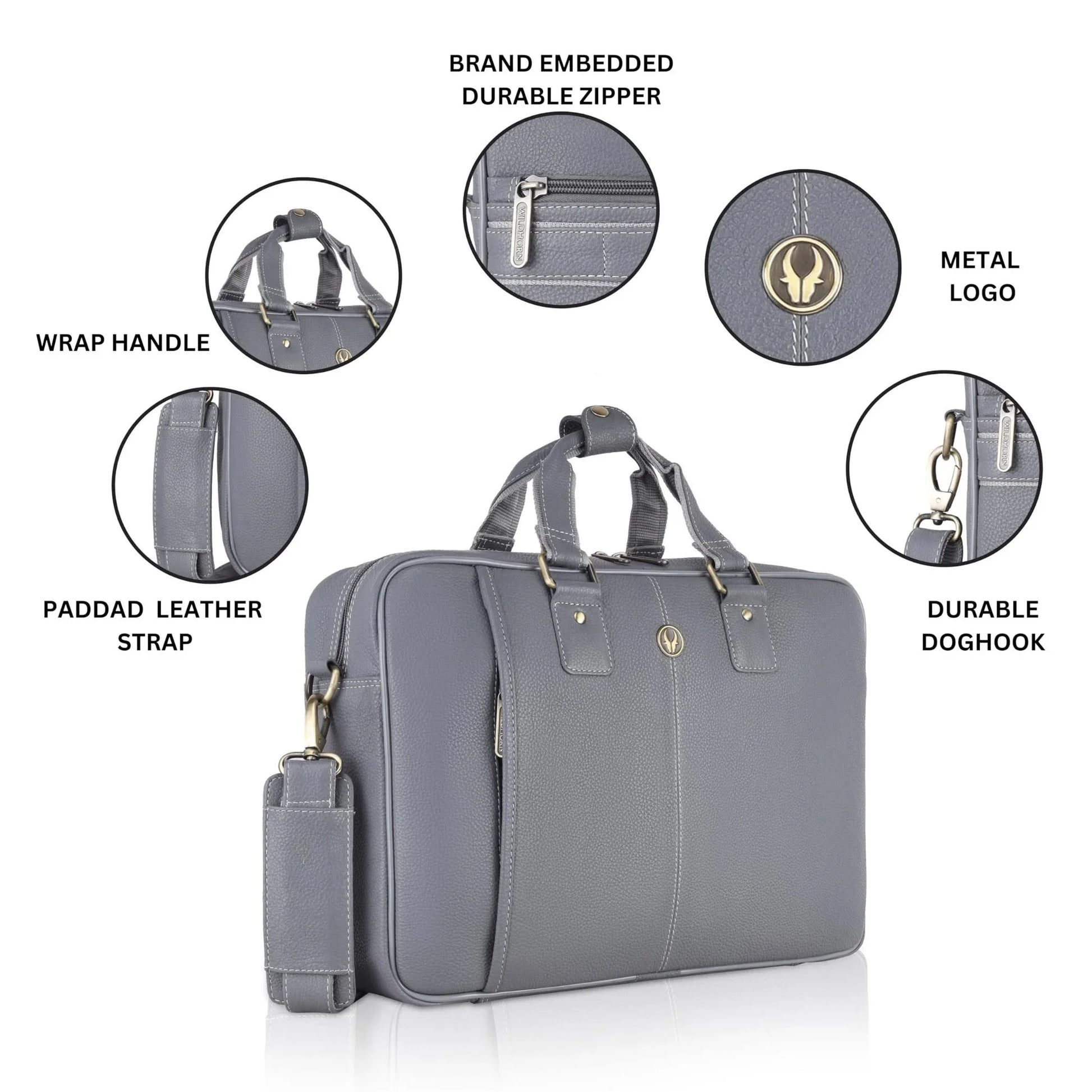 BELGRAVIA Leather Laptop Messenger Bag for Men - WILDHORN