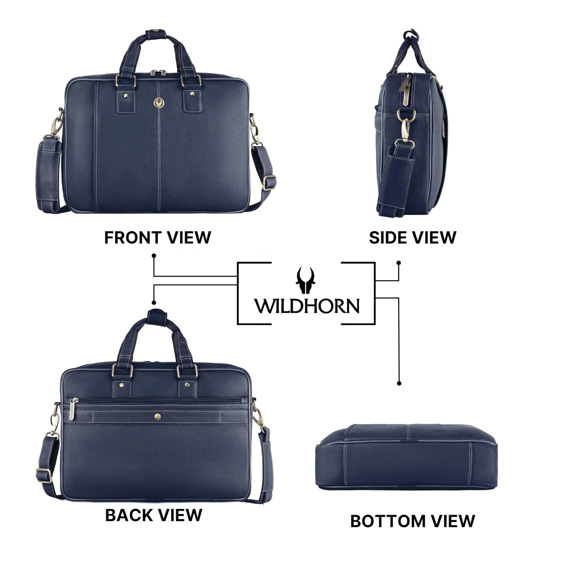 BELGRAVIA Leather Laptop Messenger Bag for Men - WILDHORN