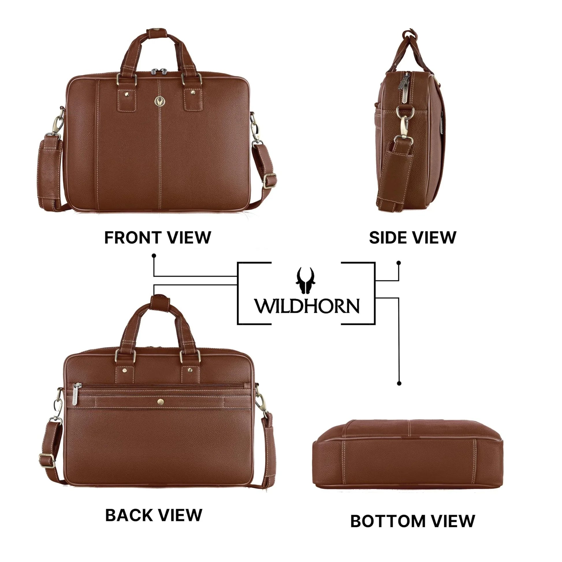 BELGRAVIA Leather Laptop Messenger Bag for Men - WILDHORN