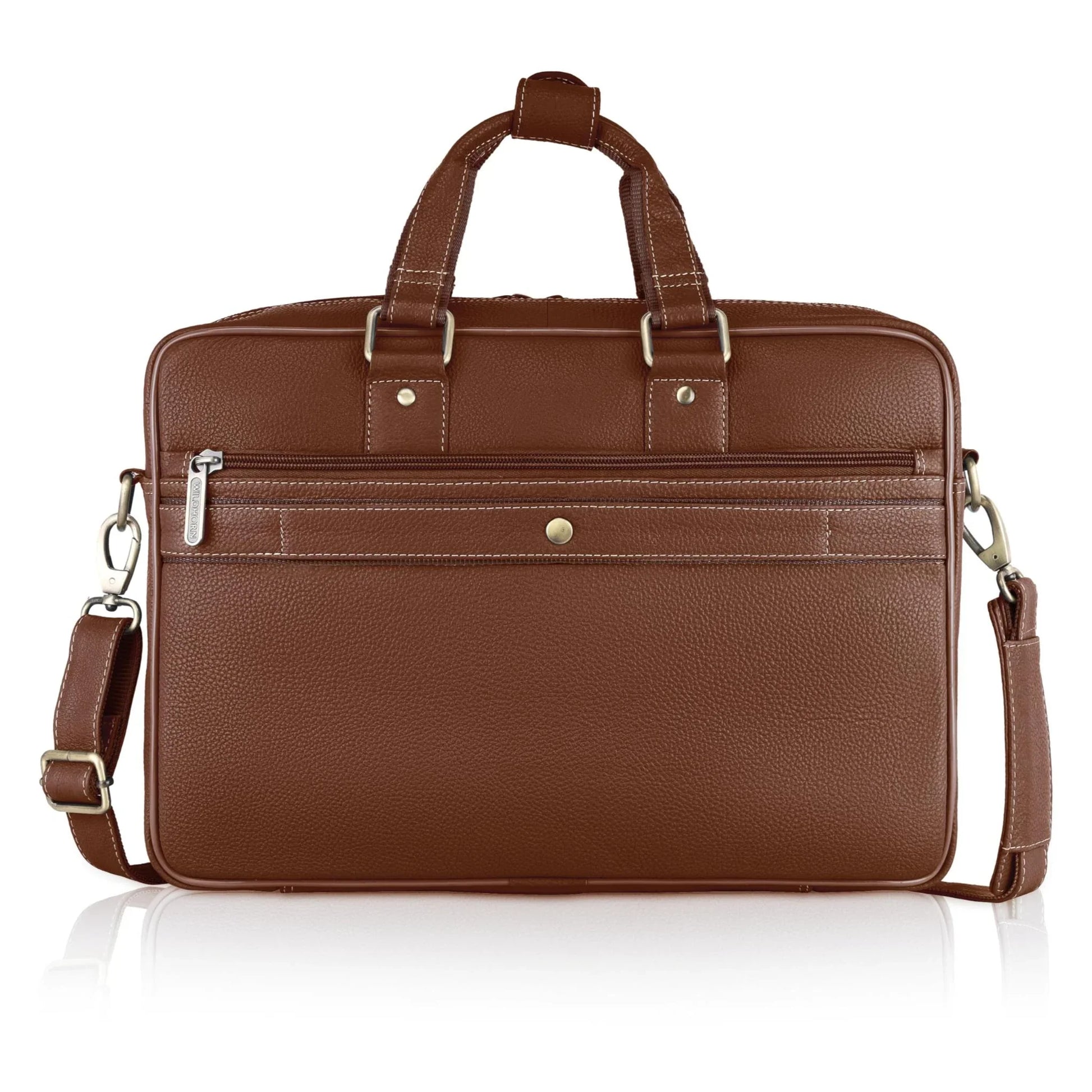 BELGRAVIA Leather Laptop Messenger Bag for Men - WILDHORN