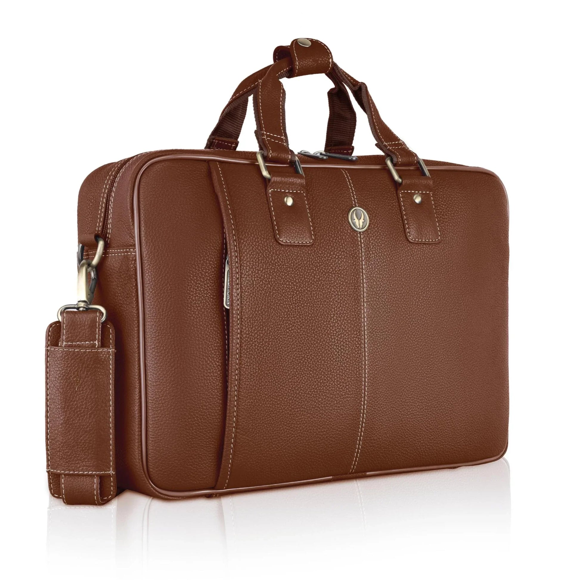 BELGRAVIA Leather Laptop Messenger Bag for Men - WILDHORN