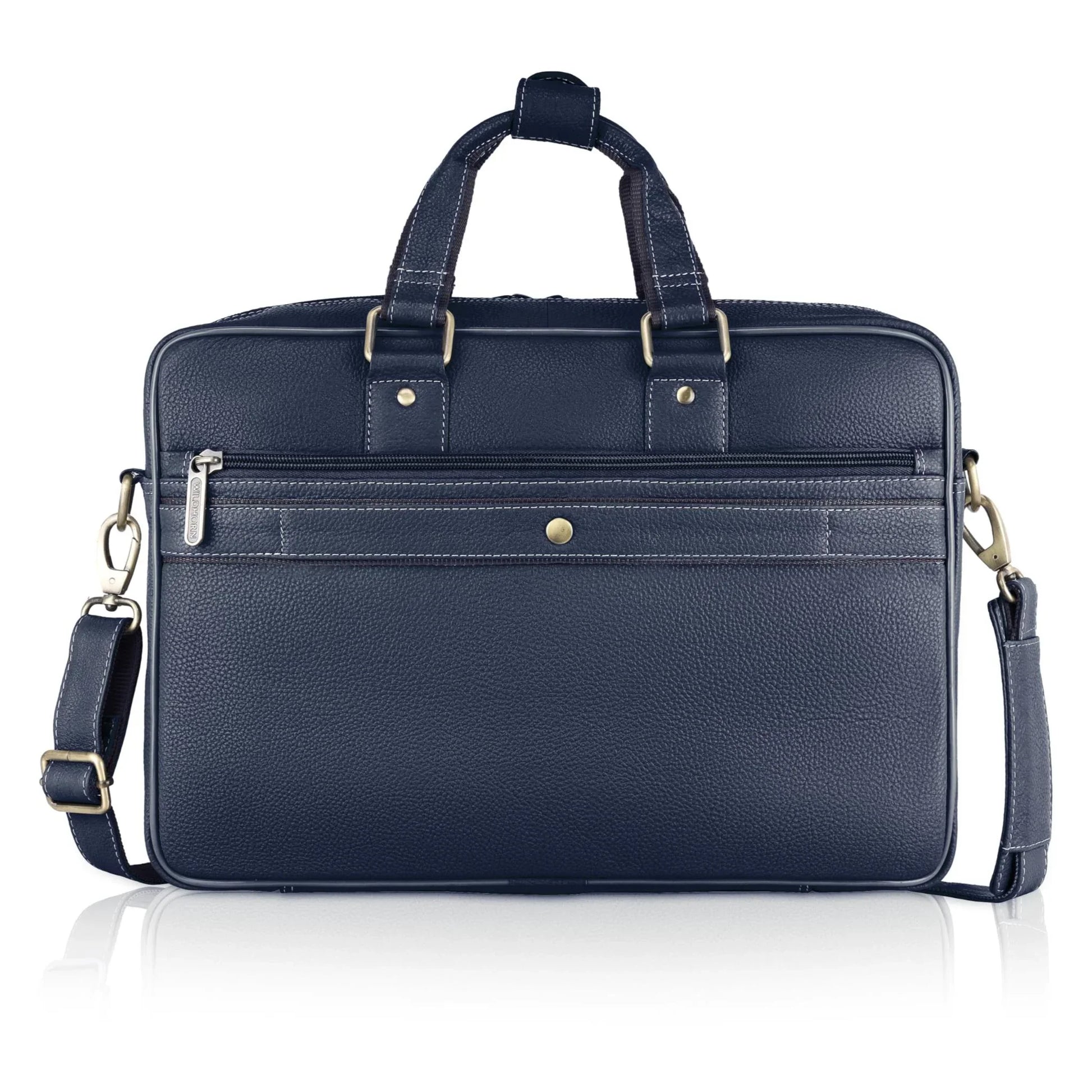 BELGRAVIA Leather Laptop Messenger Bag for Men - WILDHORN