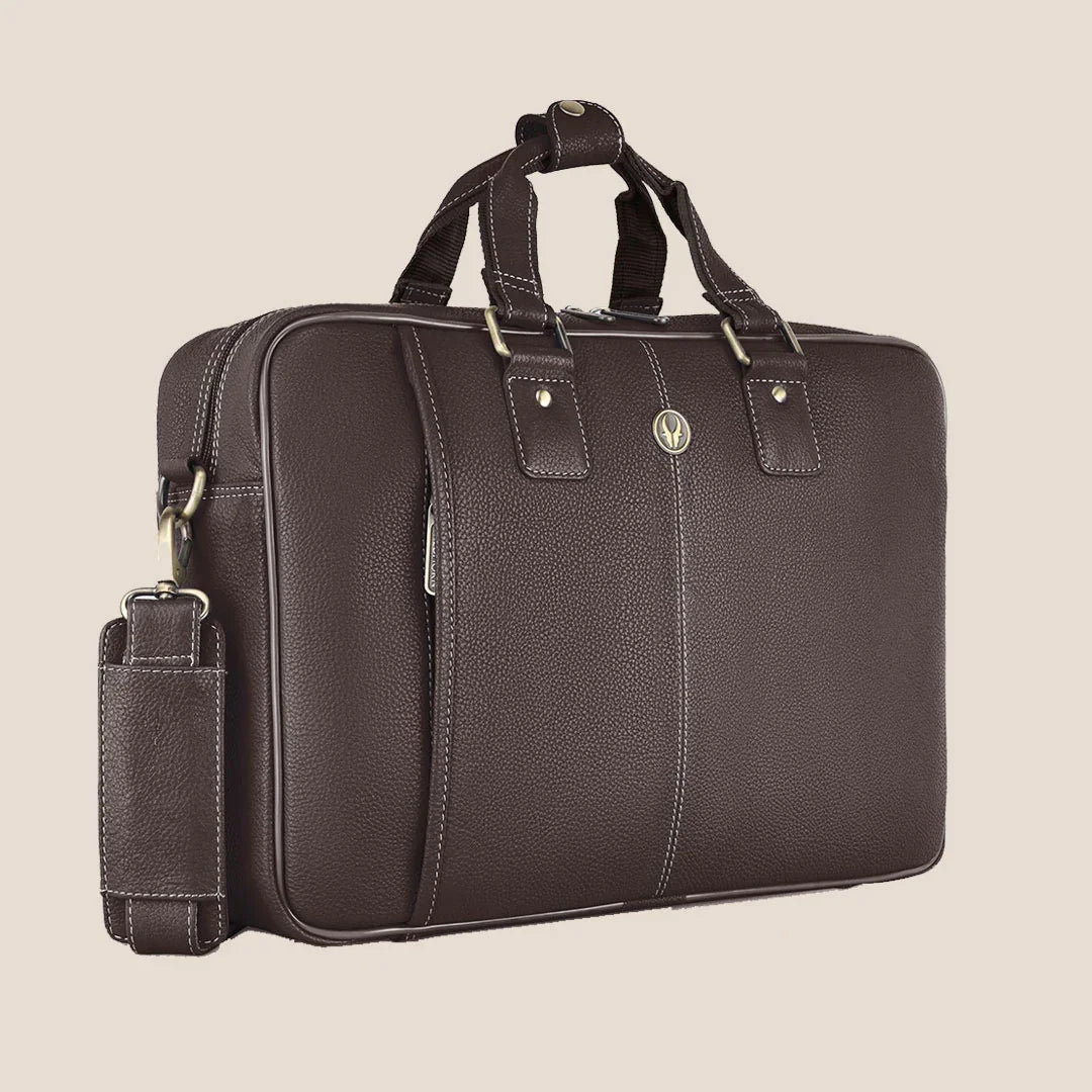 BELGRAVIA Leather Laptop Messenger Bag for Men - WILDHORN