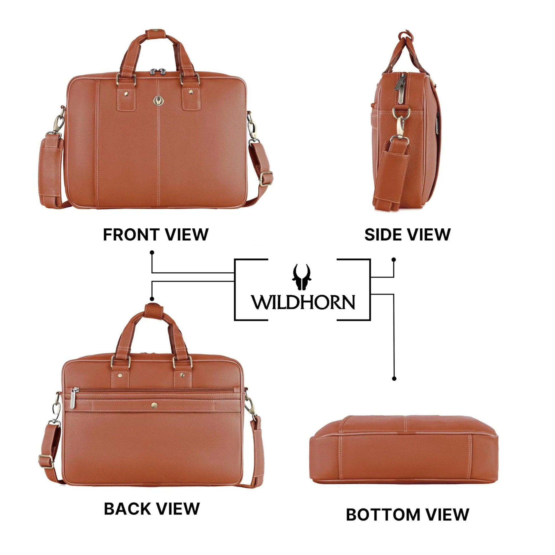 BELGRAVIA Leather Laptop Messenger Bag for Men - WILDHORN