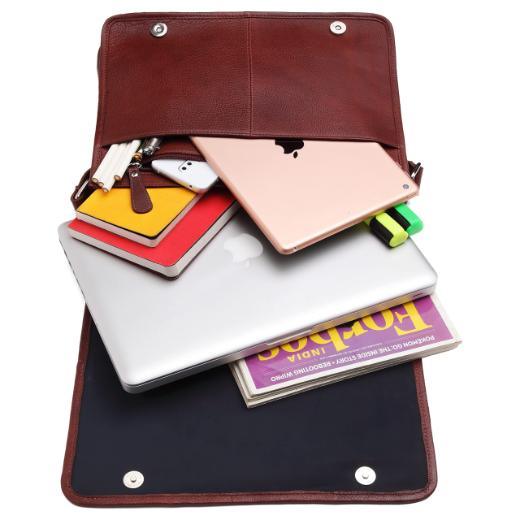 BOLTON Leather Messenger Bag for Men - WILDHORN