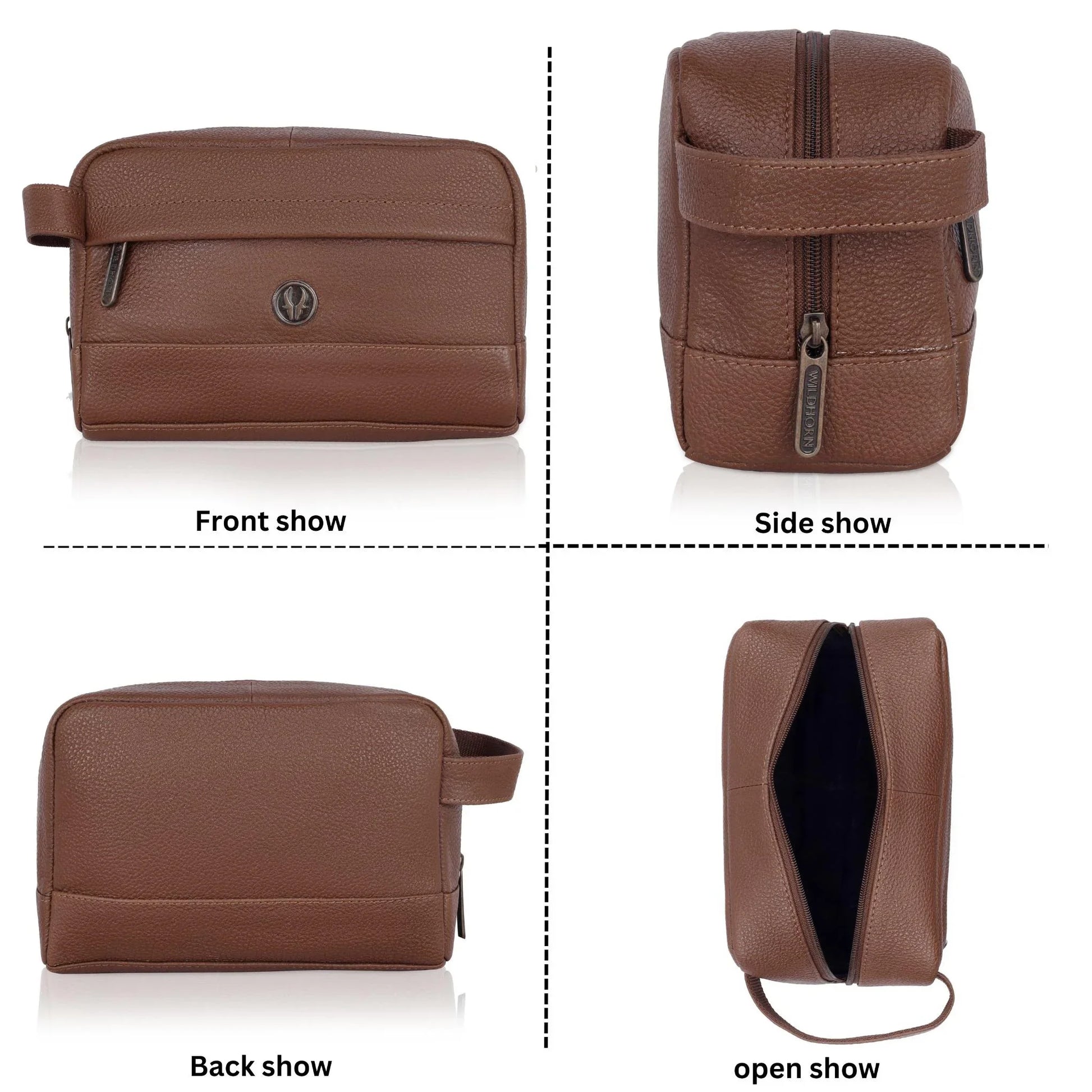 BONAVISTA Leather Toiletry Bag For Men & Women - WILDHORN