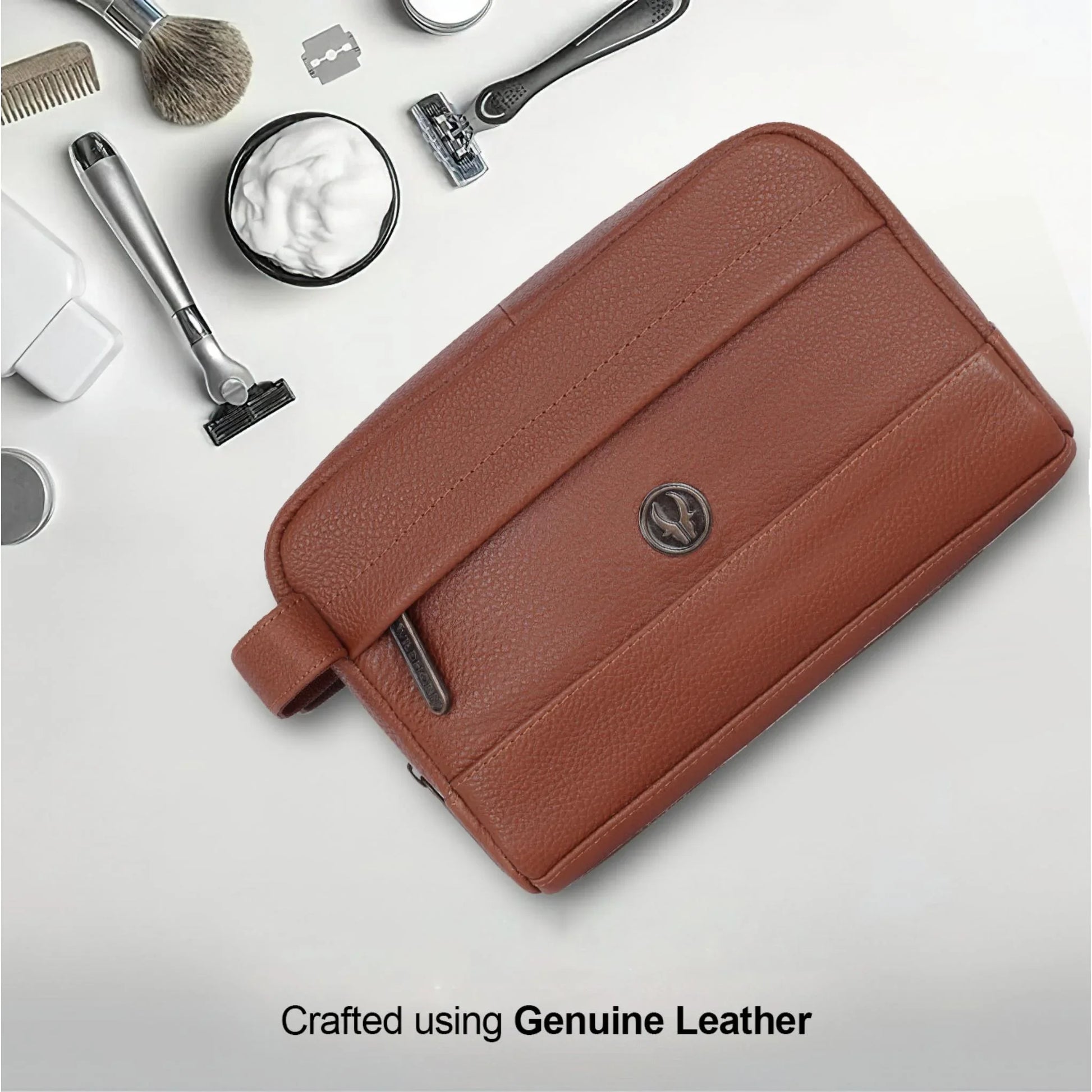 BONAVISTA Leather Toiletry Bag For Men & Women - WILDHORN