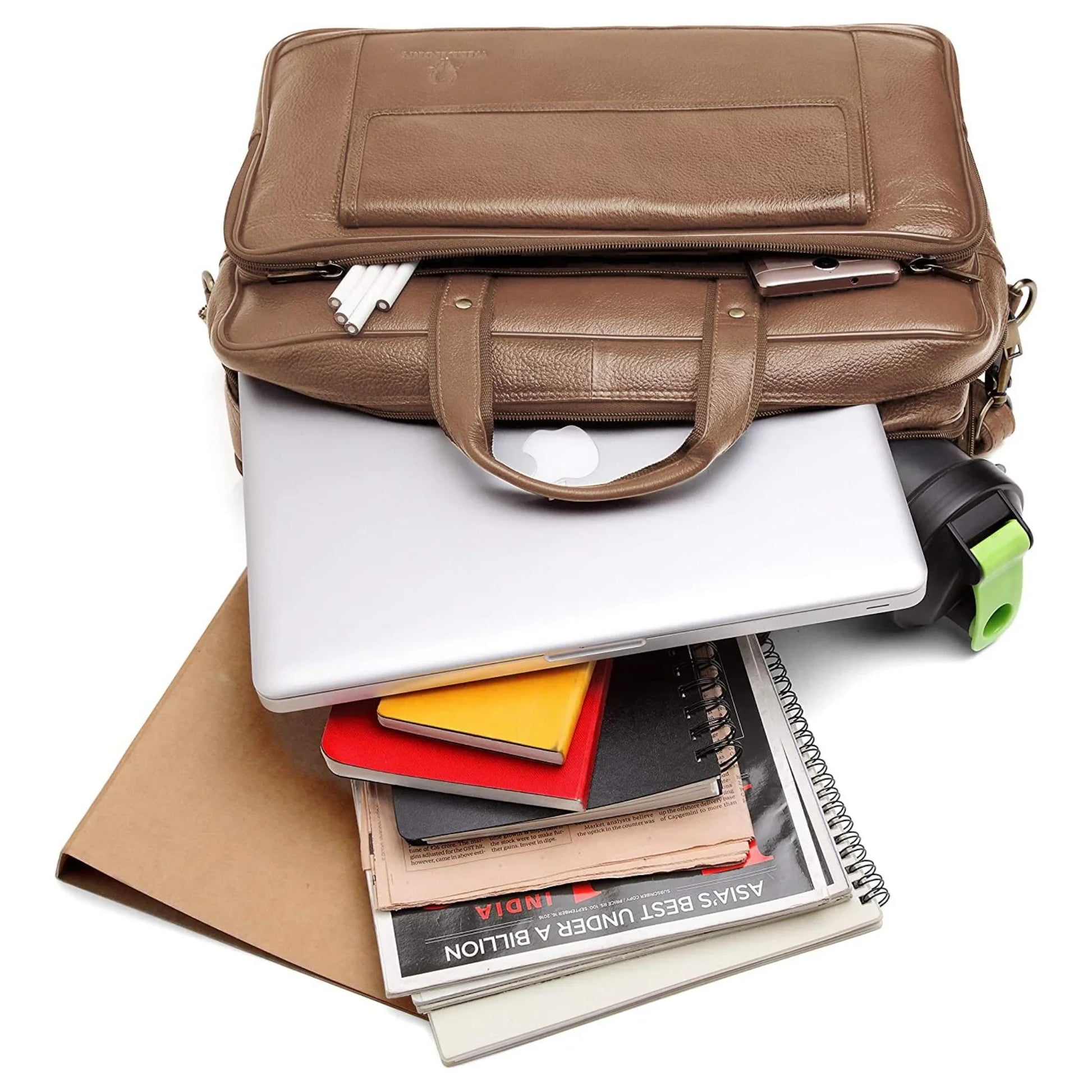 BRADFORD Leather Laptop Messenger Bag for Men - WILDHORN