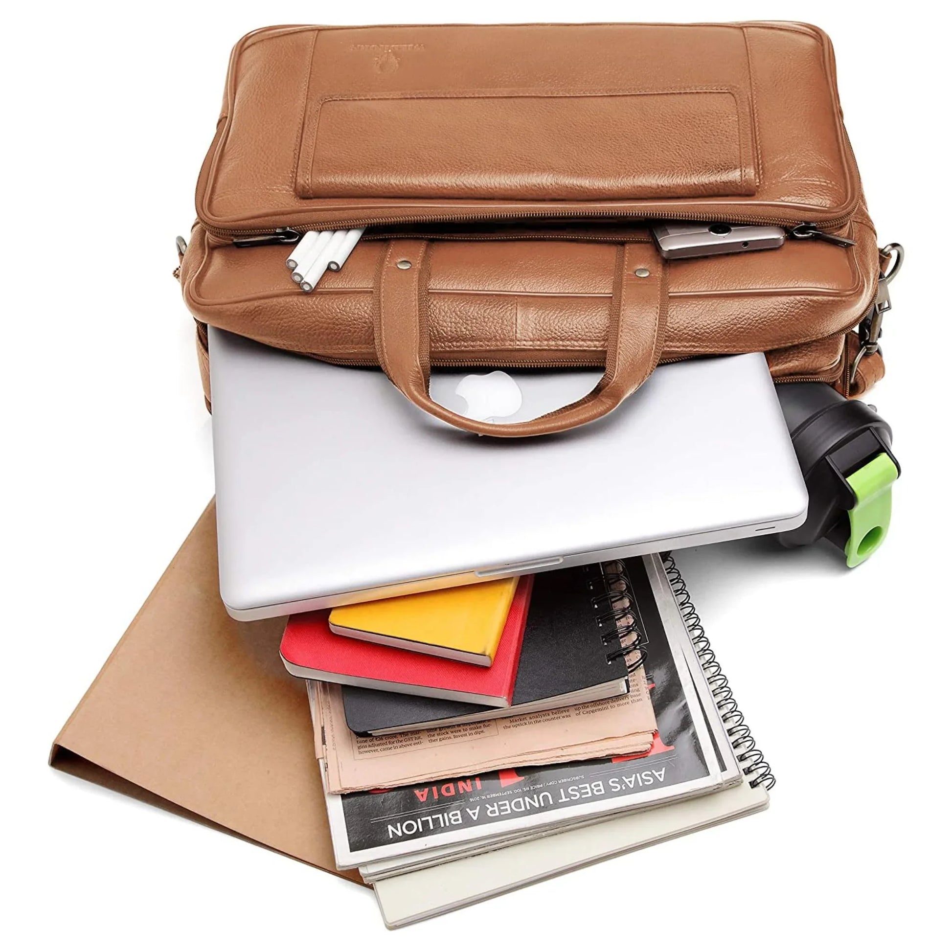 BRADFORD Leather Laptop Messenger Bag for Men - WILDHORN