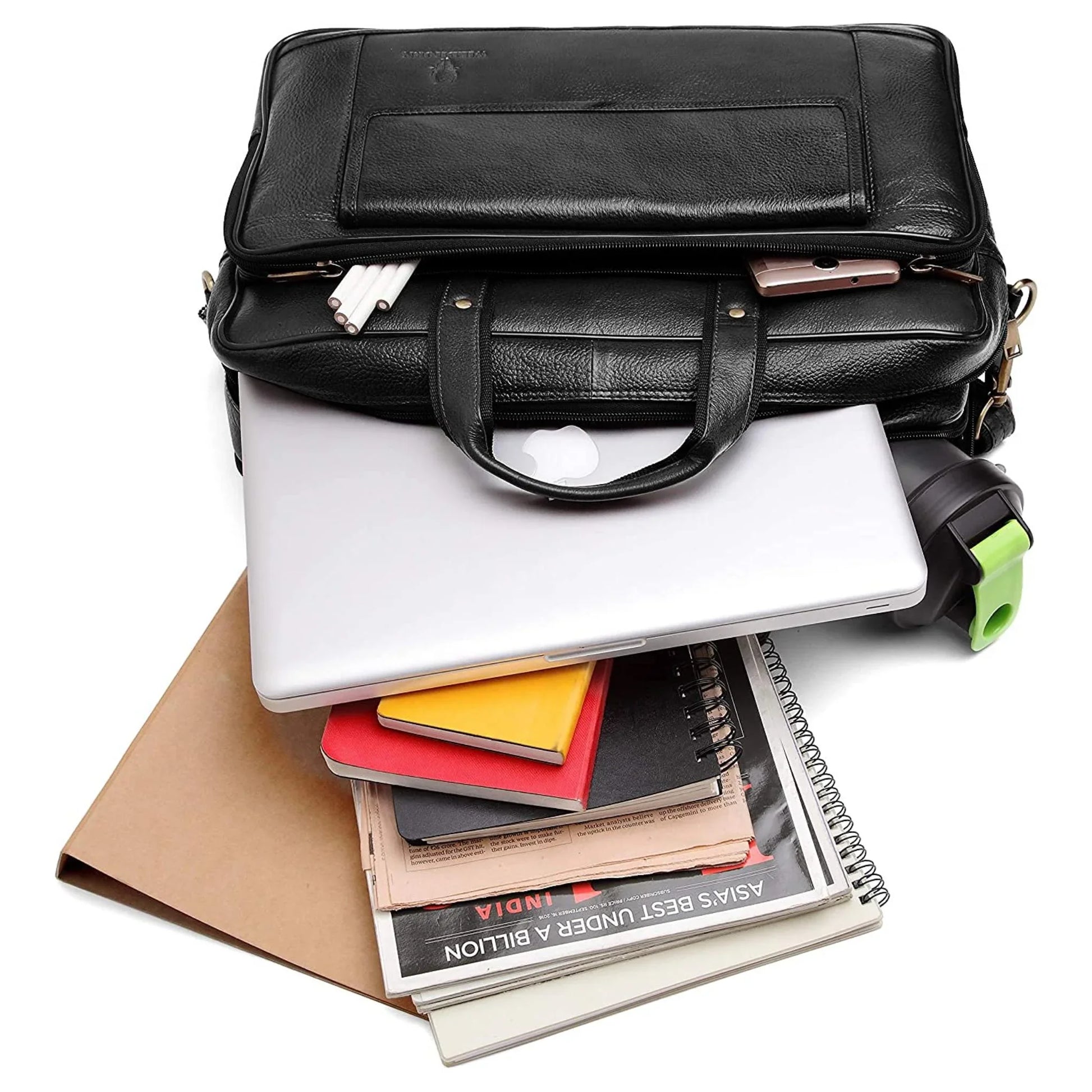 BRADFORD Leather Laptop Messenger Bag for Men - WILDHORN