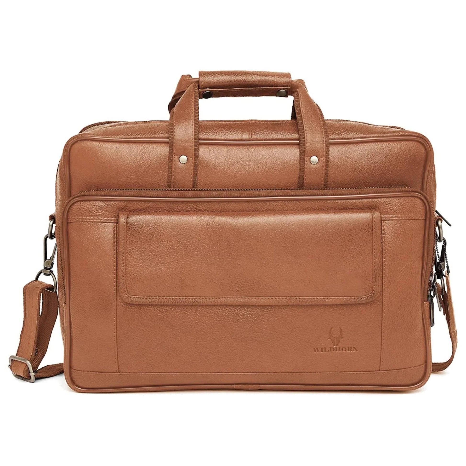 BRADFORD Leather Laptop Messenger Bag for Men - WILDHORN