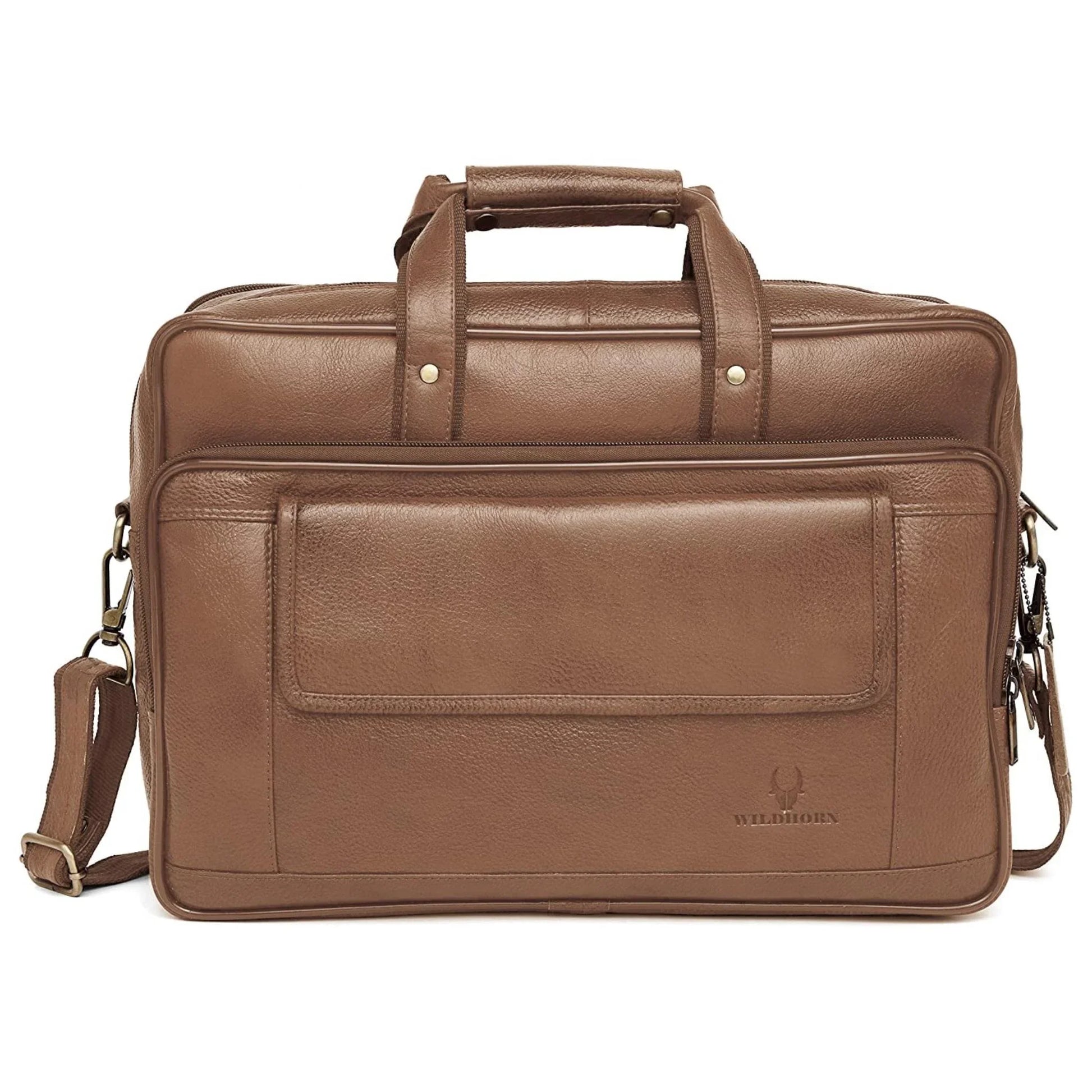 BRADFORD Leather Laptop Messenger Bag for Men - WILDHORN