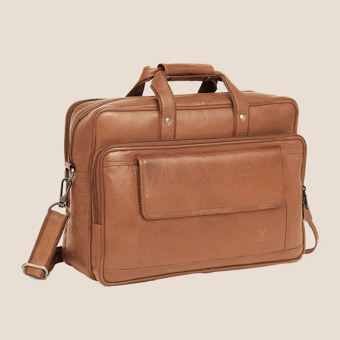 BRADFORD Leather Laptop Messenger Bag for Men - WILDHORN