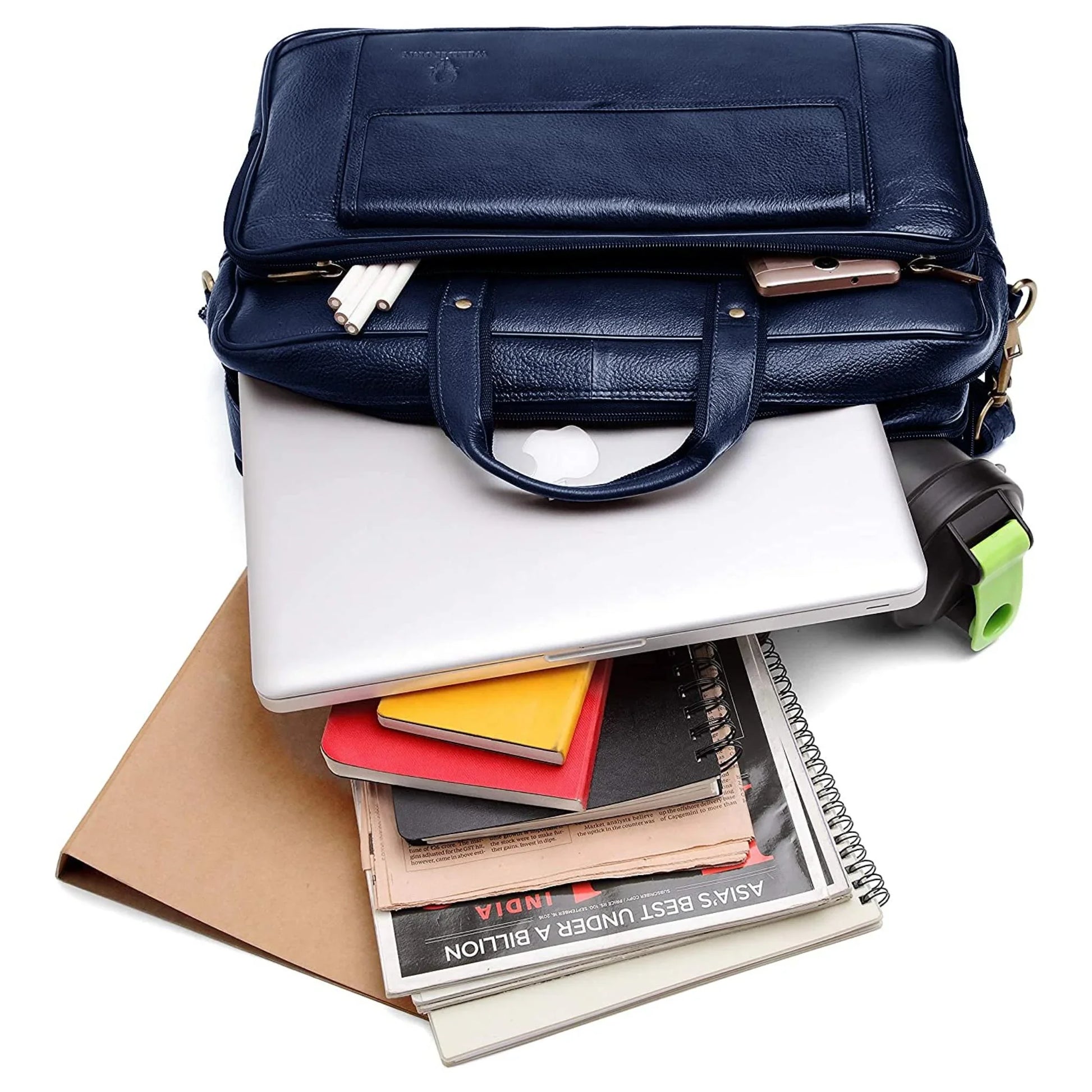 BRADFORD Leather Laptop Messenger Bag for Men - WILDHORN