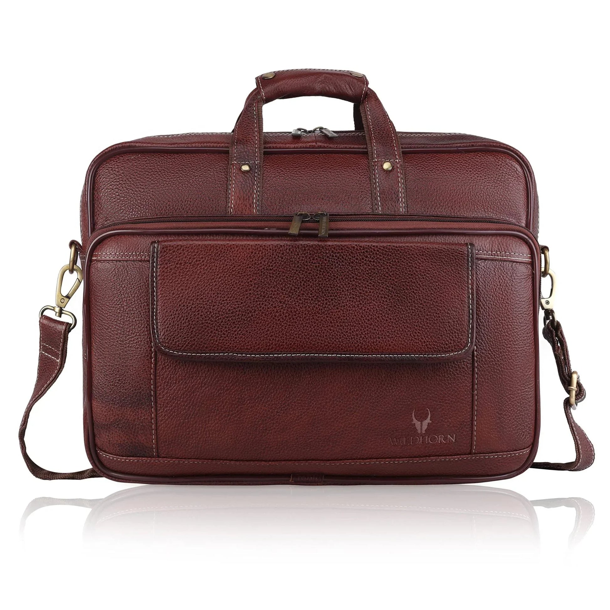 BRADFORD Leather Laptop Messenger Bag for Men - WILDHORN