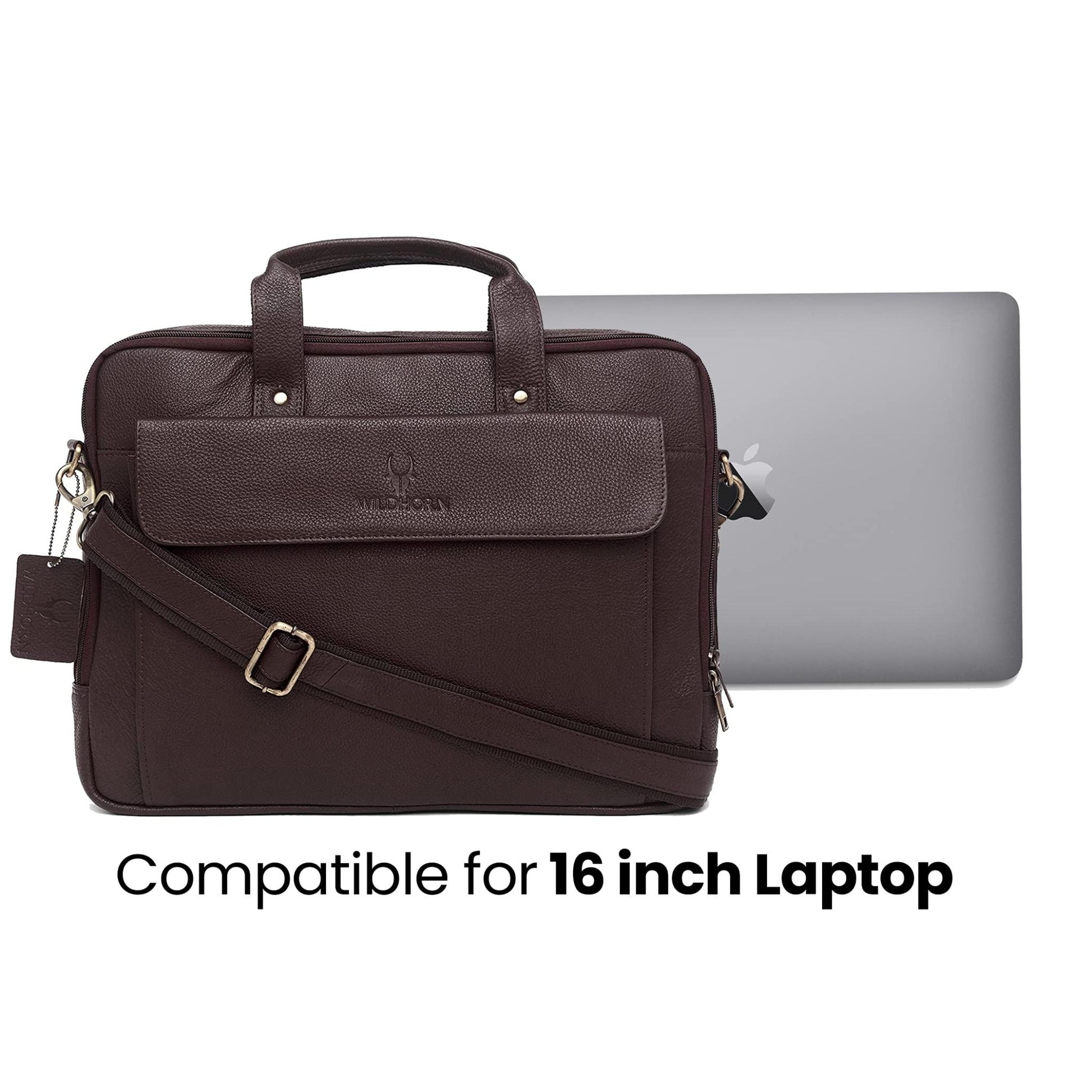 BRISBANE Leather Laptop Messenger Bag for Men - WILDHORN