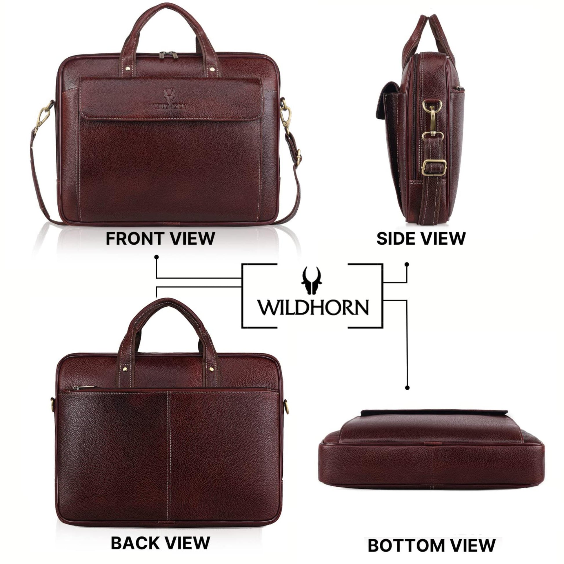BRISBANE Leather Laptop Messenger Bag for Men - WILDHORN