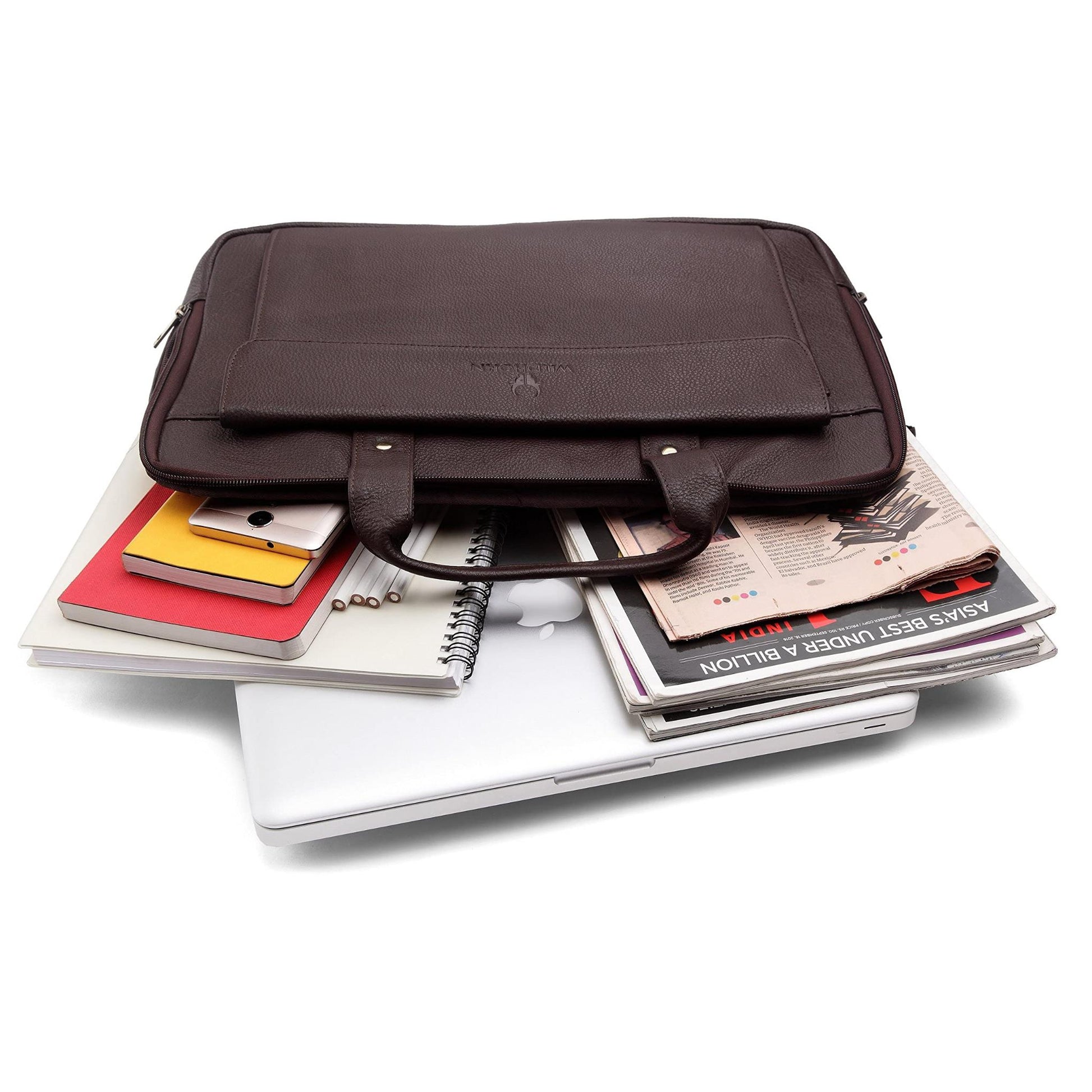 BRISBANE Leather Laptop Messenger Bag for Men - WILDHORN