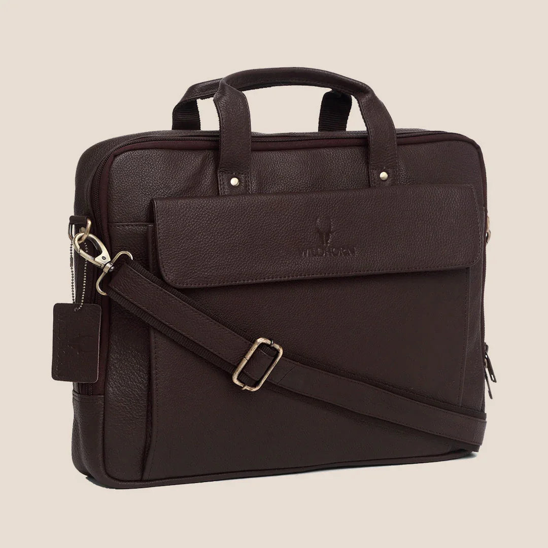 BRISBANE Leather Laptop Messenger Bag for Men - WILDHORN