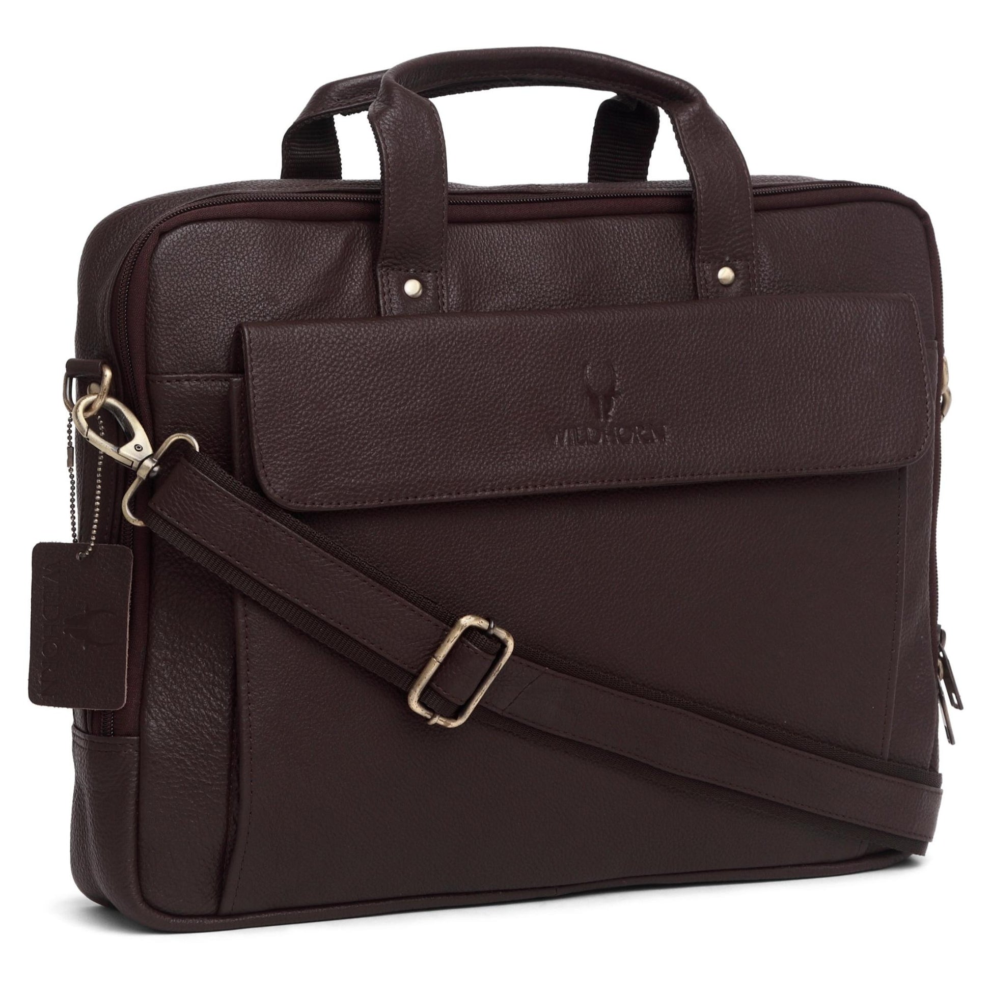 BRISBANE Leather Laptop Messenger Bag for Men - WILDHORN