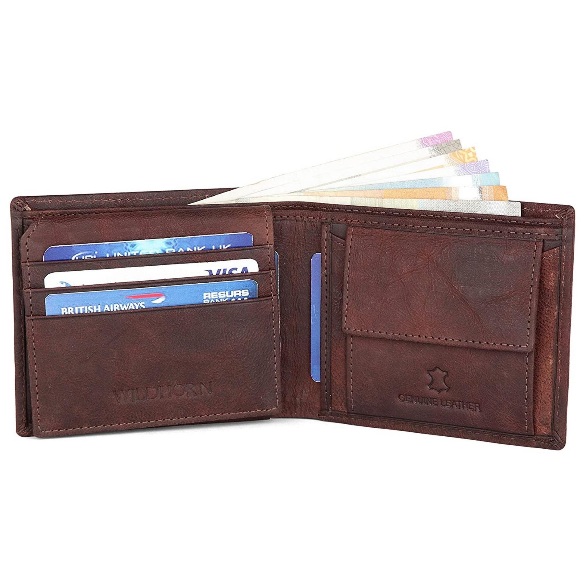 CAESAR RFID Protected Leather Wallet for Men - WILDHORN