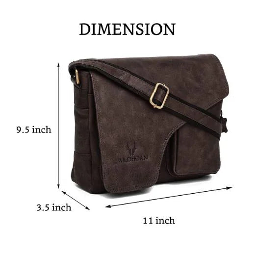 CAISTOR Leather Messenger Bag for Men - WILDHORN