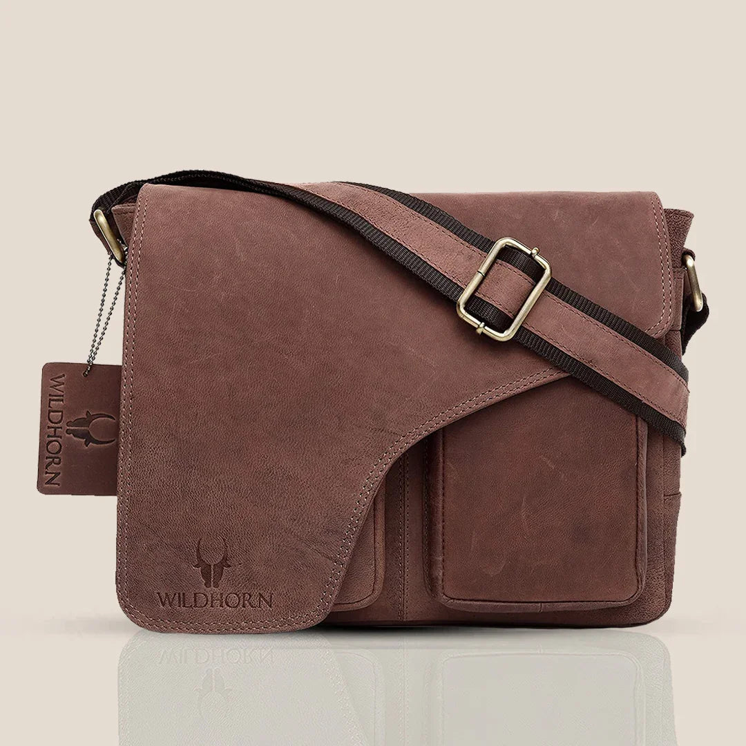 CAISTOR Leather Messenger Bag for Men - WILDHORN