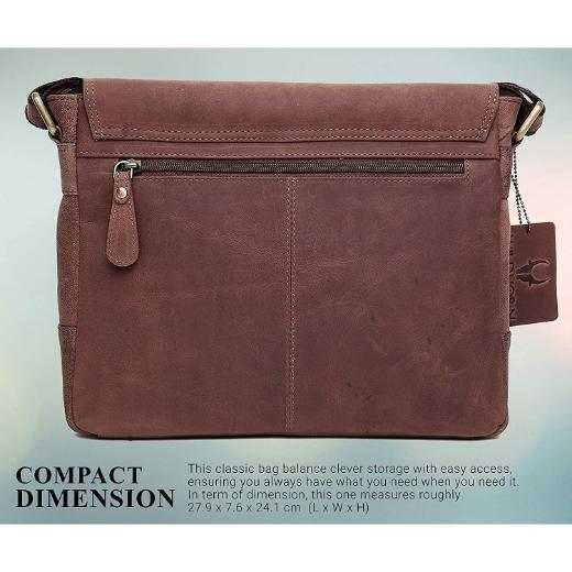 CAISTOR Leather Messenger Bag for Men - WILDHORN