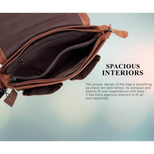 CAISTOR Leather Messenger Bag for Men - WILDHORN