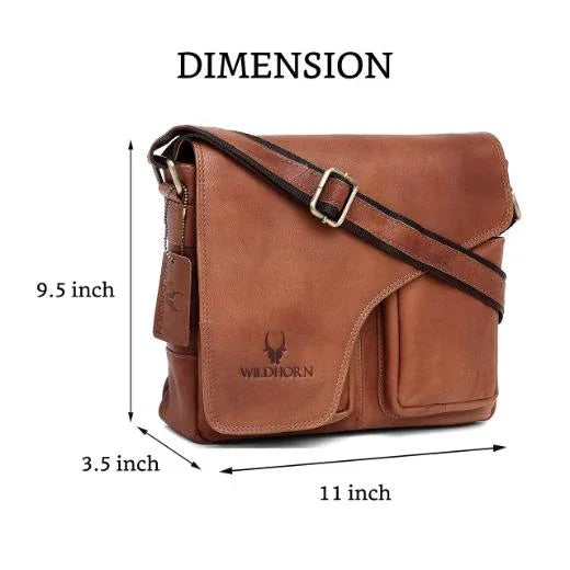 CAISTOR Leather Messenger Bag for Men - WILDHORN